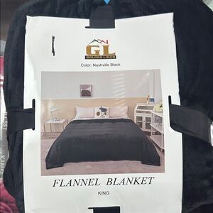 Black Flannel Blanket - King Size